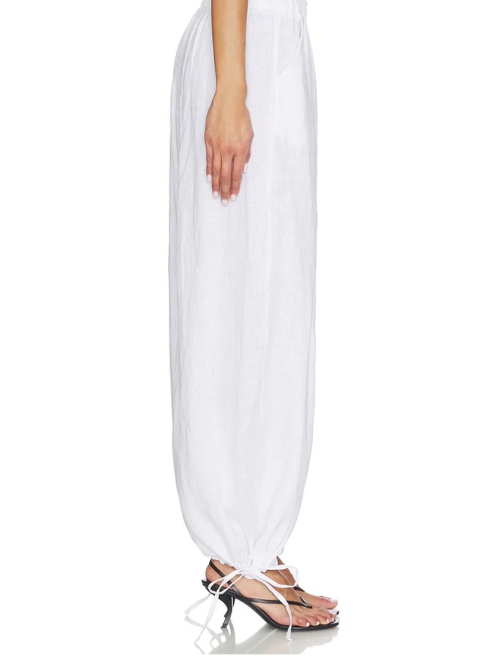 ZAPA PARIS White Linen Drawstring Balloon Pants Women’s Size 10 $400 Retail - Picture 3 of 11